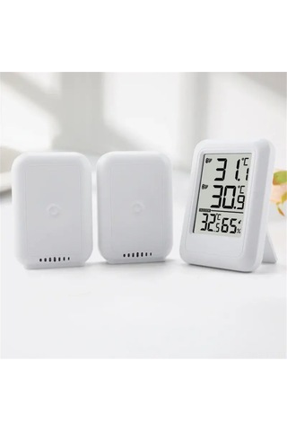 Yunboo Ts-ft0402 Ev Dijital Sıcaklık Ve Nem Ölçer: Kablosuz İç/dis Dörtlü Gösterim, 100m Alım, 24 Saat Max/min Kaydı, Duvar Montajlı
