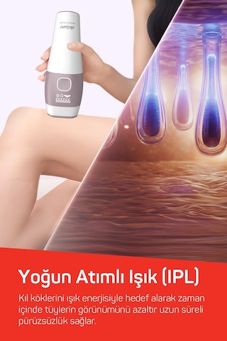 Arzum AR5176 Sateen Touch Ipl Tüy Alma Sistemi, Soğutma Fonksiyonlu, 5 Yoğunluk Ayarı, Beyaz