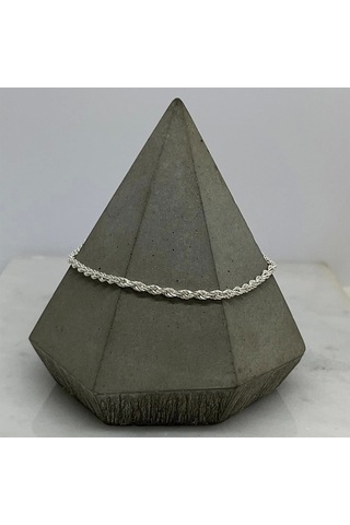 İpek Silver 925 Ayar Gümüş Halat Zincirli Erkek Bileklik Gümüş