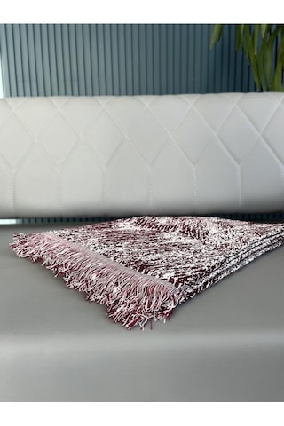 Saçaklı Lüks Koltuk Örtüsü 170x220 Cm Bordo Bordo