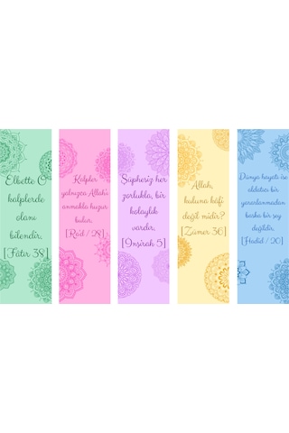5 Adet Ayetler Kitap Ayracı 155x45 Mm