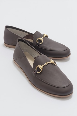 Luvishoes F03 Kahve Cilt Hakiki Deri Babet Kahverengi