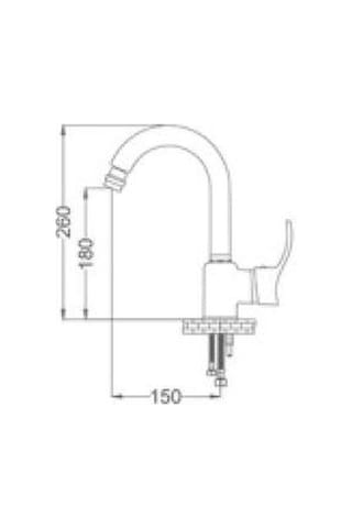 Gms Akdeniz Mix Kuğu Lavabo Musluk Bataryası Akd101