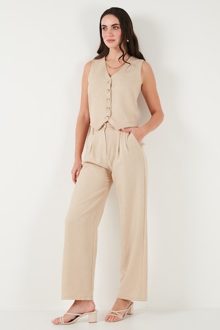 Lela Regular Fit Bol Paça Yelekli Bayan Takım 67045162S4 Taş