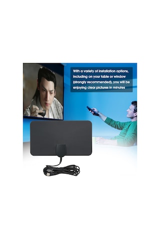 Xindoker "hdtv İç Mekan Anteni - Uhf/fm Dijital Tv Alıcı, 1080p Full Hd, 470-860mhz, 10ft Kablo, Siyah"