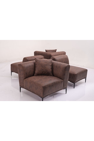 New York Tekli Köşe Köşesi Modülü ,comfort Plus ,ofis, Salon Ve Oturma Odası İçin Kahverengi
