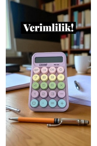 Mu-541 10 Haneli Hesap Makinesi Mor Renk Çok Renkli