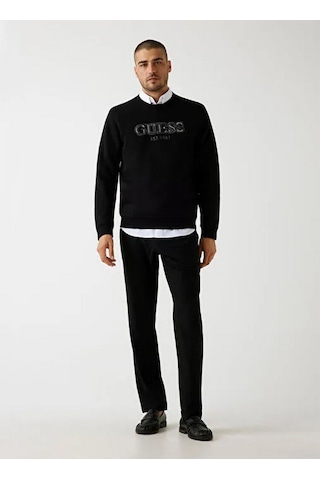 Guess M5bq08k9z21 Cn Basic Erkek Sweatshirt Siyah