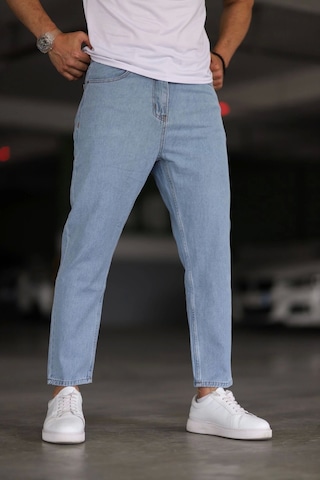 Erkek Boyfiend Düz Açık Mavi Kot Pantolon Açık Mavi