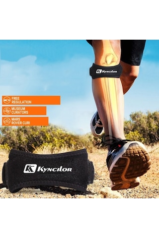 Dancemonkey Esnek Diz Bandı - Patellar Destekli Sporcu Dizlik Siyah/kırmızı/mavi Siyah