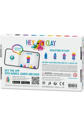 Hey Clay Hava İle Kuruyan Kil 6'lı Kutu - Monsters Hipster, Bigwig, Donut