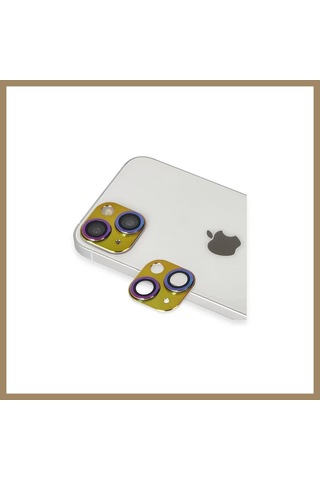 Kahveci.store Apple Uyumlu iPhone 13 Uyumlu Pers Alüminyum Kamera Lens - Rainbow 22 Diğer