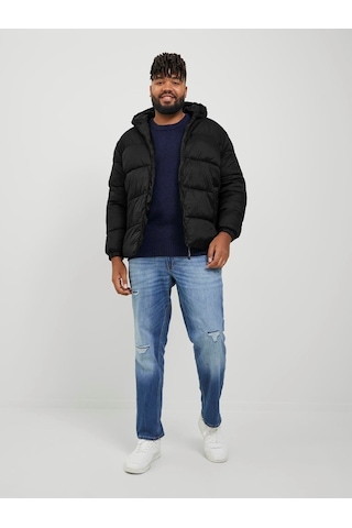 Jack & Jones Jack&Jones Kapüşonlu Büyük Beden Siyah Erkek Mont 12243520 Siyah