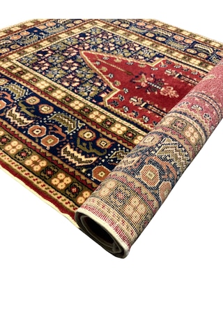 El Dokuma Sıfır Bünyan Halısı Seccade 90x135 Kiremit Yün Namazlık