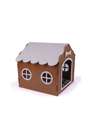 Ahşap Özel İsim Baskılı Dekoratif Köpek Evi-kulübesi, Küçük Irk Köpekler İçin Kulübe, Köpek Kulübesi Kahverengi