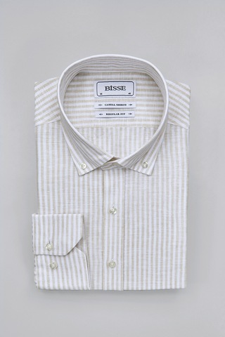 Bisse Paşa Yaka Regular Fit Uk Gömlek T Cep Bej Gmktn3ps224018 D07 Bej