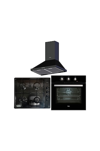 Teka Chef 3 Ankastre Set (HE 715 BK - HLX 60 4G AI AL BK - DBT 60 BK) 64000462