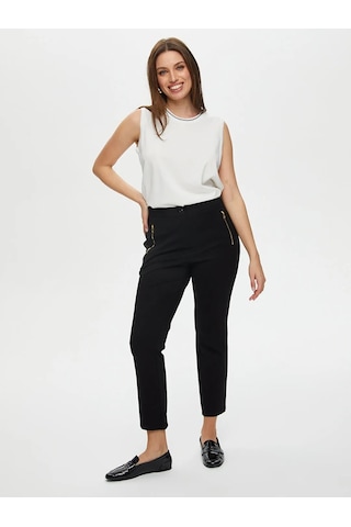 Faik Sönmez Slim Fit Vücut Şekillendiren Kadın Pantolon B00046-1 Siyah