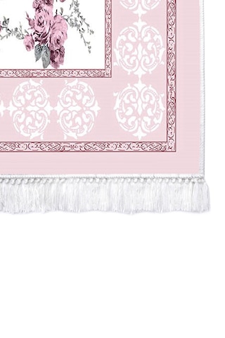Dekoreko Ipek Halı Dijital Saçaklı 1912 Desen 2 Pembe
