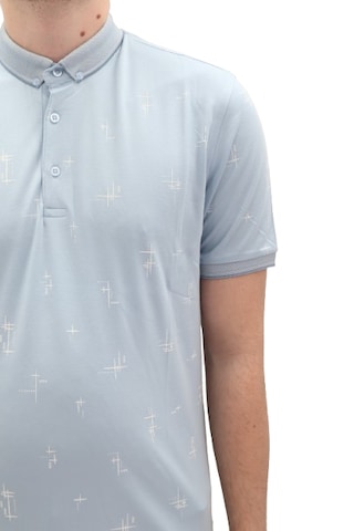 Santa Dmctekstil Erkek 112 Desenli Spor Kesim Rahat Kalıp Cepsiz Polo Yaka T-shirt Mavi