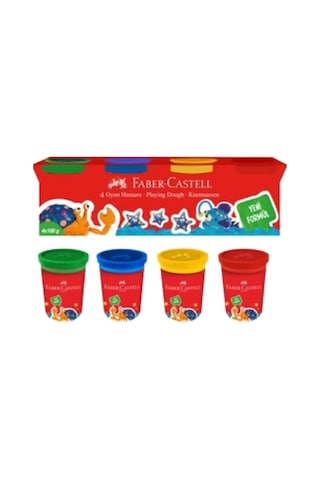 Faber-Castell 4 Renkli Oyun Hamuru Yeni Formül 1 Adet