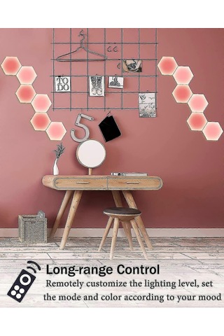 Kumandalı Altıgen Işıklar, Akıllı Kendin Yap Altıgen Duva Çok Renkli