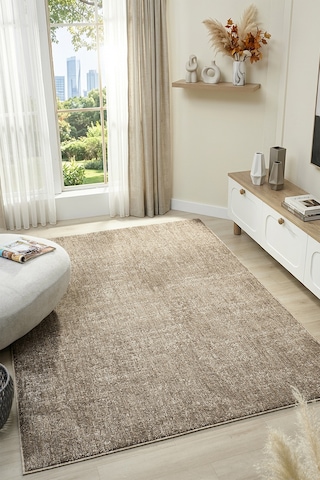 Mariesse Home Wool Serisi Bukleli Yumuşak Dokulu İskandinav Dokuma Halı 1086-kahve