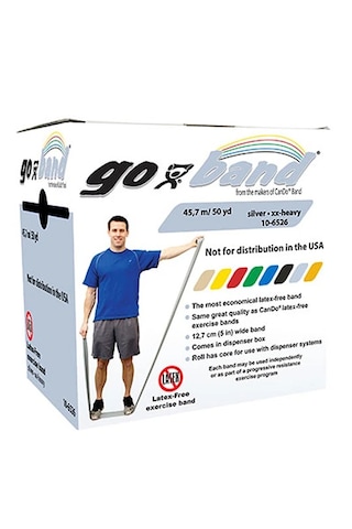 Cando Go-band Direnç Egzersiz Bandı Gümüş Xx-heavy 45.7 Mt -10-6426 Gri