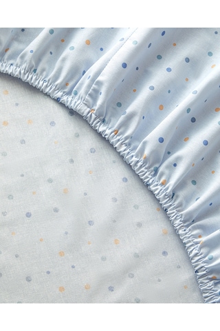 English Home Funny Dots Pamuklu Bebe Lastikli Çarşaf Takımı Mavi