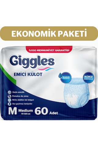 Giggles Yetişkin Emici Külot Hasta Bezi M 2 x 30'lu