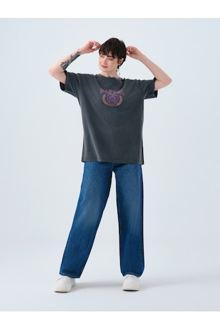 Regular Fit Kadın Tshirt K.kol Antrasit