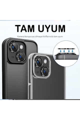 İphone 13 / 13 Mini Uyumlu Safir Lens Çizilmez Dayanıklı Kamera Koruyucu