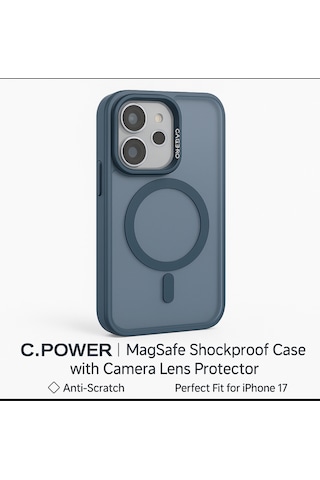 İphone 17 Kılıfı, Kaliteli Kamera Lens Koruyucu Dahil, Magsafe Uyumlu Darbe Dayanaklı, 3 Renk Lacivert