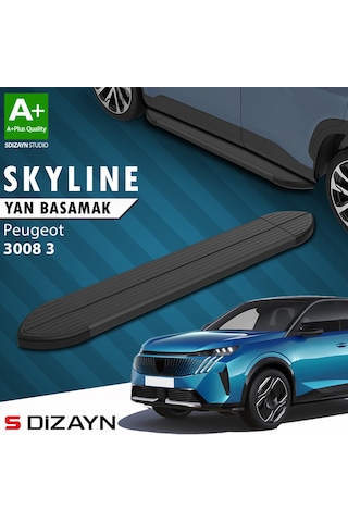 S-dizayn Peugeot 3008 3 Skyline Siyah Yan Basamak 183 Cm 2024 Üzeri A+ Kalite