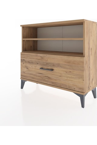 Arges Şifonyer 2 Raflı Tek Çekmeceli 88x30x80 Çam-çam Çam