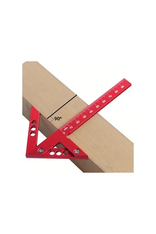 Mufunye Alüminyum Alyazı Doğruluk Ölçer - 45/90 Derece Açı, Merkez Ve Dik Çizgi Çizimi, Ahşap İşleme İçin 100mm Ölçüm Aralığı