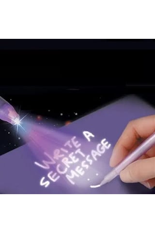 Vıp 6 Pcs Invisible Ink Pens Uv Led Light 6 Adet Mor Işıklı Görünmez Kalem Figürlü Işıklı Kalem Renkli