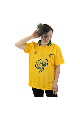 Urbantrendstore Rugby Tasarımlı Günlük Rahat Kullanım Casual Tişört Sarı Kısa Kol Urbantrendstore Rugby Tasarımlı Günlük Rahat Kullanım Casual Tişört Sarı Kısa Kol