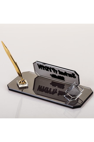 Midilli Altın Kristal Masa İsimliği Ofis Masa İsimlik