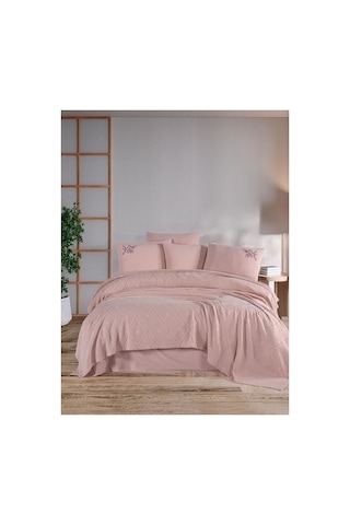 Çift Kişilik Pike Takımı Pembe Pembe