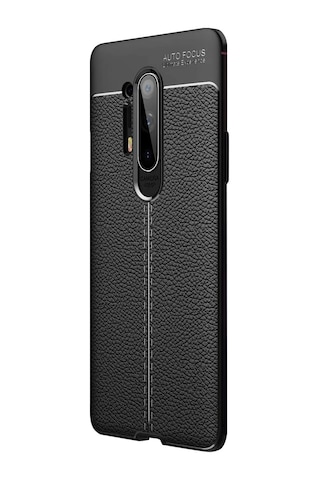 Microsonic OnePlus 8 Pro Kılıf Deri Dokulu Silikon