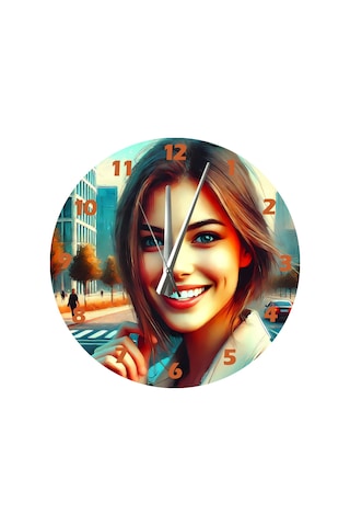 Ti-play Gülenyüz 30x30cm Akrilik Dekoratif Modern Duvar Saati ÇOk Renkli