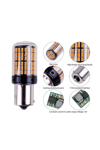 2 Adet 144 Led Turuncu Renk 93 Tip Tek Duy Stop Ampulü
