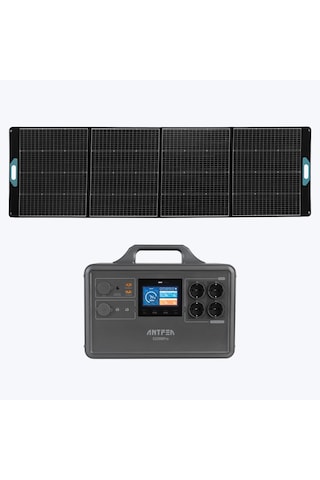 Antfea S2200 Pro Taşınabilir Güç Kaynağı + 300w Taşınabilir Güneş Paneli 2.4 Kw / 2.2 Kwh / 300 W