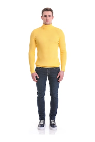Hatemoğlu Sarı Slim Fit Fitilli Balıkçı Yaka Yünlü Triko Kazak 34232023a01 Sarı