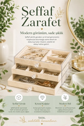 Yüzük Kolye Bileklik Saat İçin Çekmeceli Kadife Takı Organizer Kutusu Çok Renkli