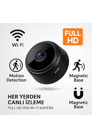 Kablosuz Mini Video Kamera 4 Cm Kompakt Tasarım Full Hd 1080p Telefonla Canlı İzleme