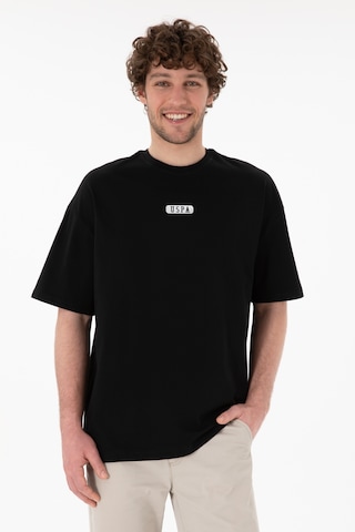 U.S. Polo Assn. Erkek Oversize Fit Bisiklet Yaka Siyah Tişört 50305923-VR046