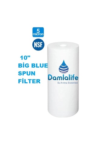 Damlalife Big Blue 10" Jumbo 5 Micron Sediment Elyaf Spun Filtre