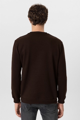 Süvari Oversize Kalıp O Yaka 3 İplik Yumuşak Dokulu Sweat Kahverengi